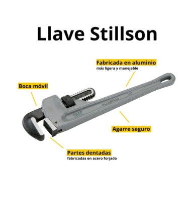 LLAVE GRIFA STILLSON ALUMINIO