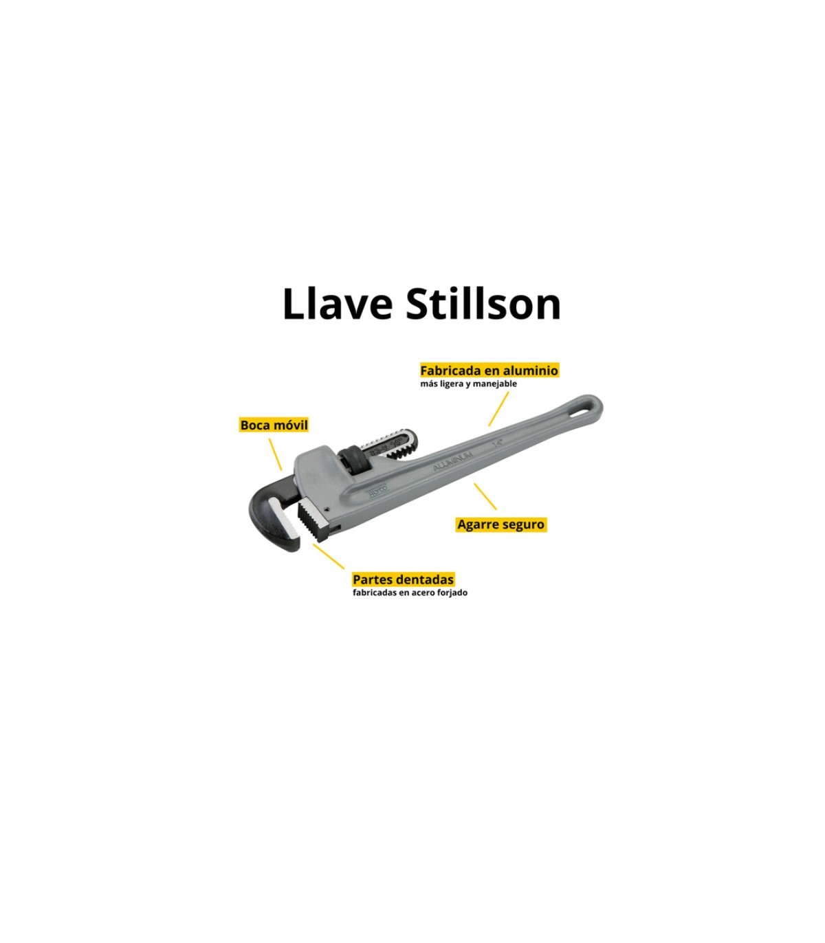 LLAVE GRIFA STILLSON ALUMINIO