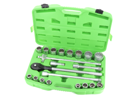 ESTUCHE DE HERRAMIENTAS CON 21 PIEZAS AUTOCLE 3/4" 12 CANTOS