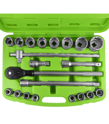 ESTUCHE DE HERRAMIENTAS CON 21 PIEZAS AUTOCLE 3/4" 12 CANTOS